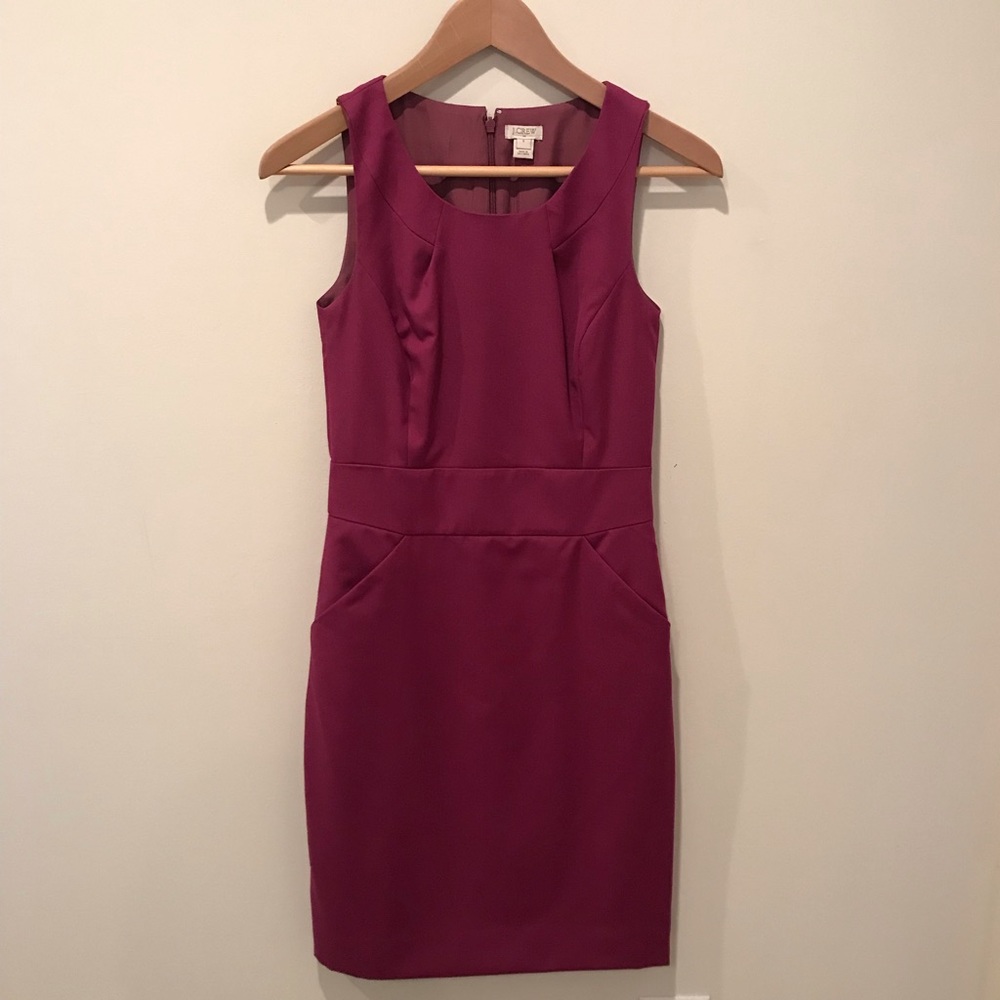 J Crew Wool Blend Sheath Dress Purple 0